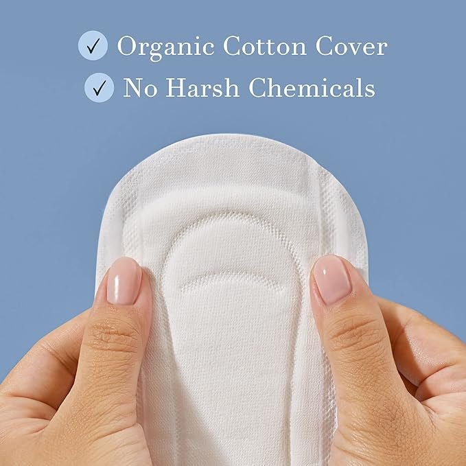 2 Rael Incontinence Liners for Women, Organic Cotton Cover - Postpartum Essential, Regular Absorbency, Bladder Leak Control, 4 Layer Core with Leak Guard Technology, (Long, 36 Count)