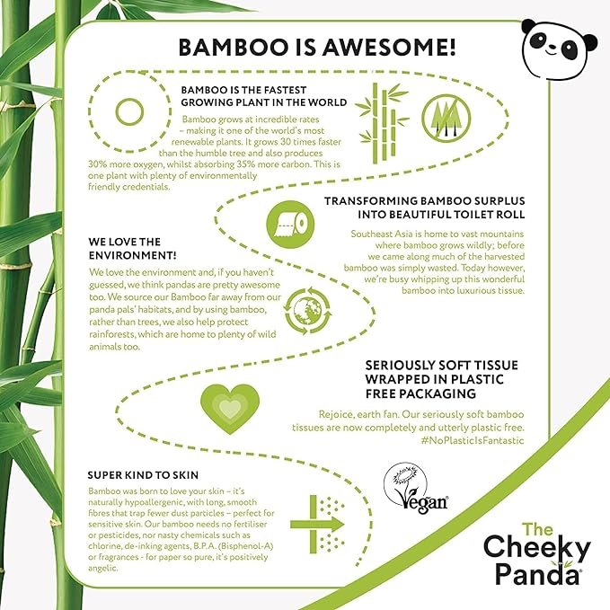 4 Eco-Panda - Sustainable Bamboo Paper Towels | 200 2-Ply Mega Sheets | Pack of 400 Durable Paper Towel Sheets