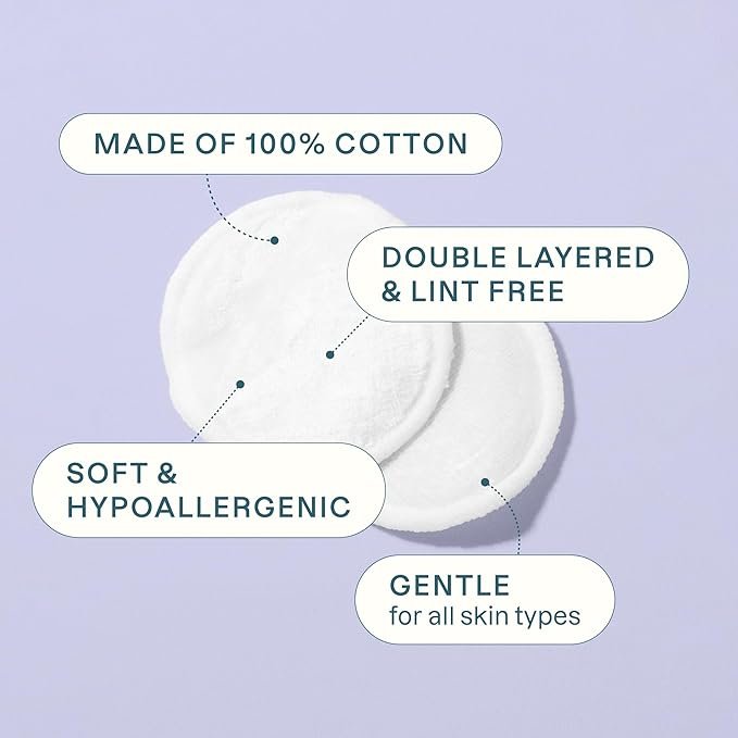 3 Cliganic Organic Cotton Rounds (500 Count) Makeup Remover Pads, Hypoallergenic, Lint-Free | 100% Pure Cotton (Packaging May Vary)