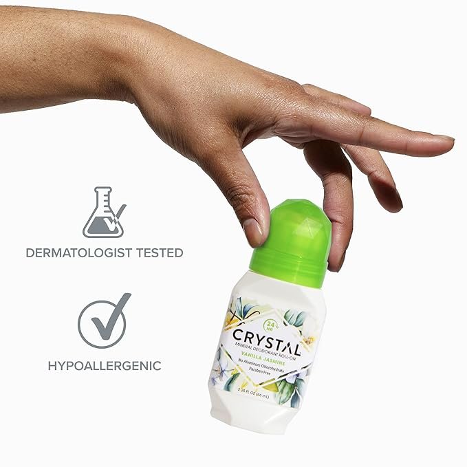 3 Crystal Mineral Deodorant Roll-On, Vanilla Jasmine, 2.25 fl oz