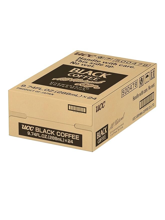 2 UCC Pure Black Coffee, Authentic Blend, Directly Sourced from Japan, 9.74 oz (Pack of 24)