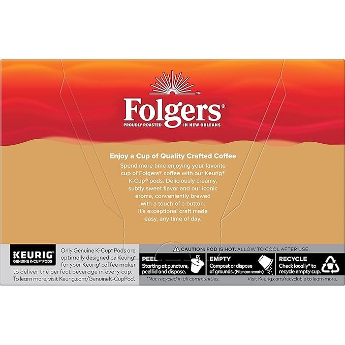 2 Folgers French Vanilla Coffee Pods (Package May Vary)