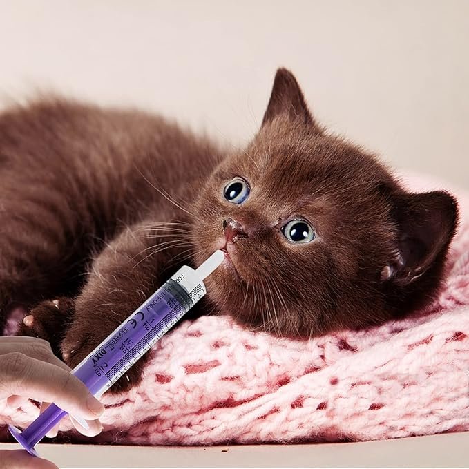 3 4Pcs Animal Syringe Feeder Chromatic Plastic Syringe Pet Feeding for Puppies, Cat, Rabbits and Other Baby Animals.