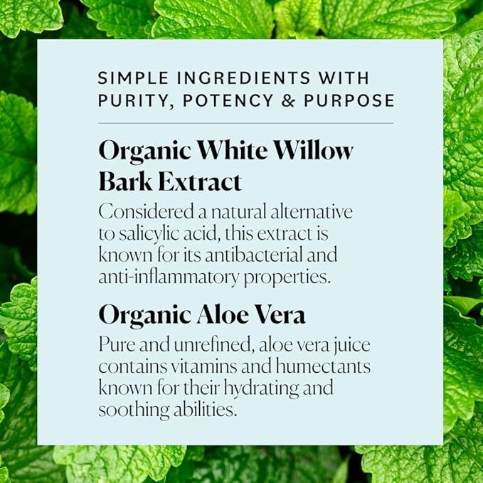 7 Sky Organics Blemish Control Purifying Face Wash for Face USDA Certified Organic to Cleanse, Purify & Hydrate, 6 fl. Oz