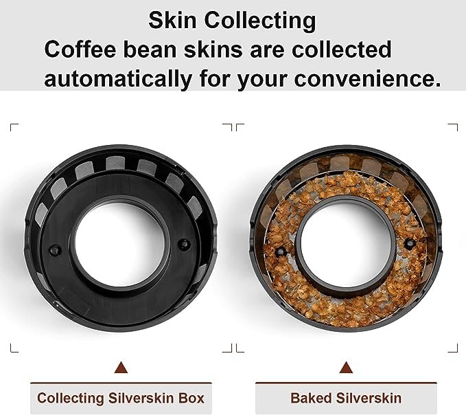 3 Electric Coffee Roaster for Home Use - JAVASTARR 1200W, One-Touch Control, Two Optional Baking Modes (Medium and Dark), 110V~120V
