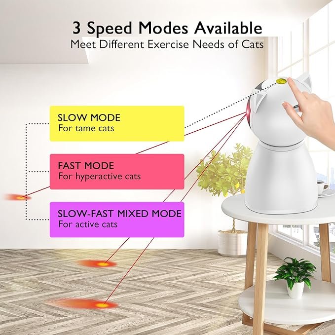 2 Cat Toys [2023 Newly Upgraded] Real Random Trajectory Rechargeable Motion Activated Cat Laser Toy Automatic,Interactive Cat Toys for Indoor Cats/Kitten/Dogs