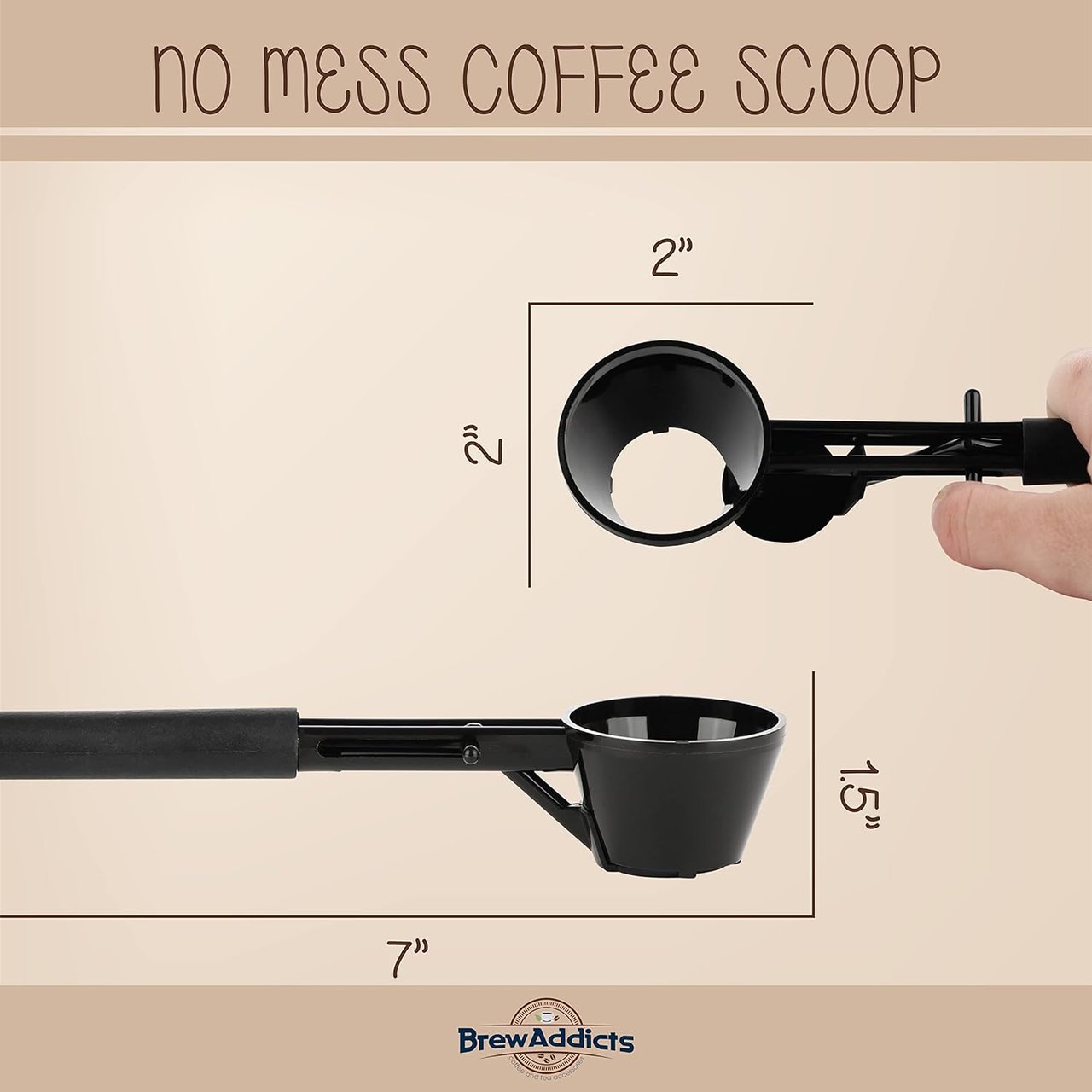 1 Black Coffee Scoop for Keurig Reusable K Cups - Spoon for Single Serve Refillable Capsules Accessories