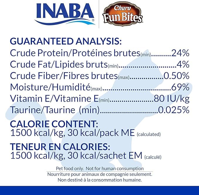 5 INABA Churu Fun Bites for Cats, Grain-Free, Soft/Chewy Baked Chicken Wrapped Churu Filled Cat Treats, 0.7 Ounces Each Pack, 1 Bag of 3 Packs, Chicken Recipe