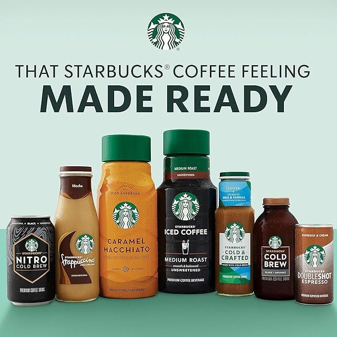 1 Starbucks - RTD Coffee Nitro Cold Brew, Splash of Sweet Cream, 9.6oz 8pk, Brown