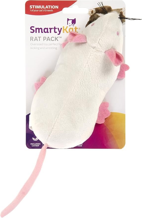 4 SmartyKat Rat Pack Kicker Plush Catnip Cat Toy - Randomly Selected Color, Jumbo