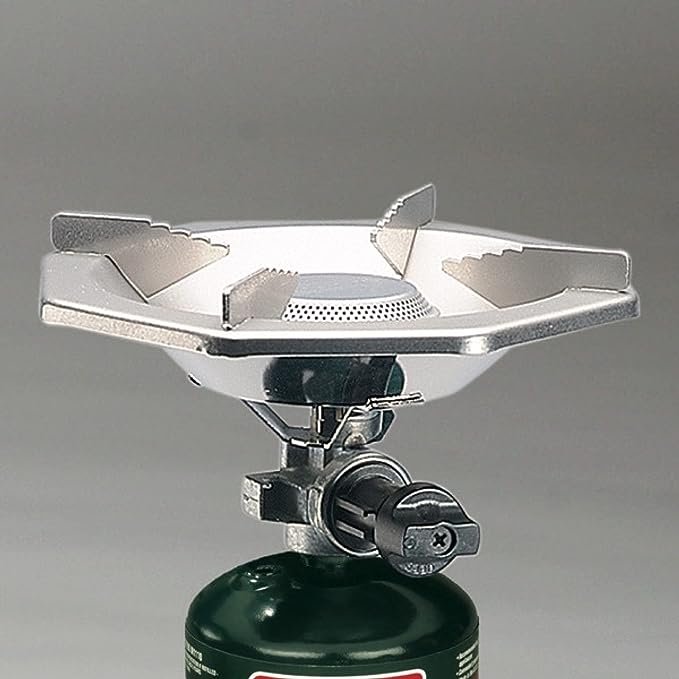 2 Coleman Bottletop Propane Camping Stove, Portable 1-Burner Adjustable Stove with Wind Baffles, Pressure Regulator, and 10,000 BTUs of Power; Great for Camping, Hiking, Backpacking, & More