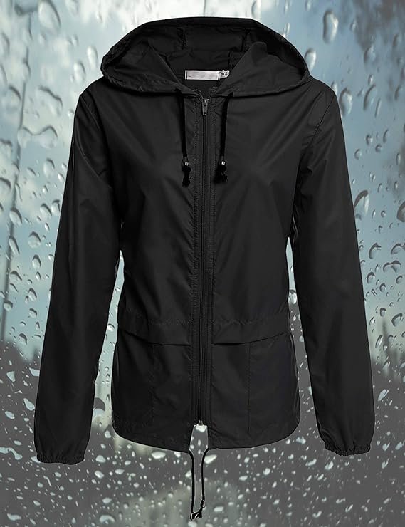 1 Avoogue Raincoat Women Lightweight Waterproof Rain Jackets Packable Outdoor Hooded Windbreaker