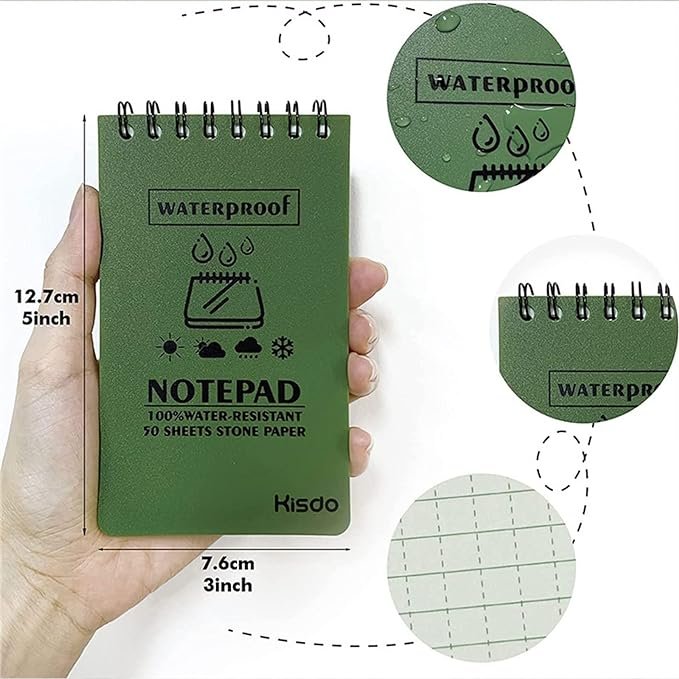 2 Stone Paper Waterproof Notebooks Notepad Pocket Notebook All-Weather Memos Blank Paper Notepad Notebooks