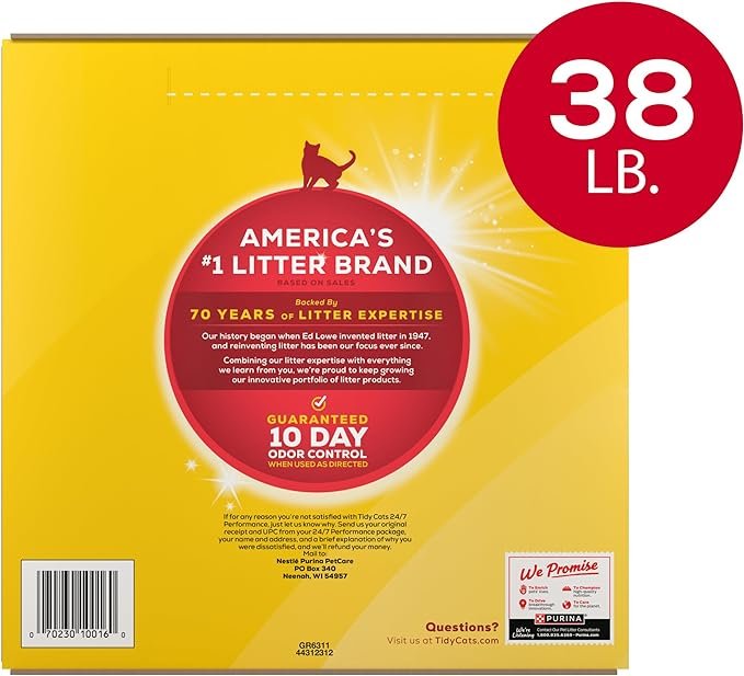 2 Purina Tidy Cats Clumping Cat Litter, 24/7 Performance Multi Cat Litter - 38 lb. Box