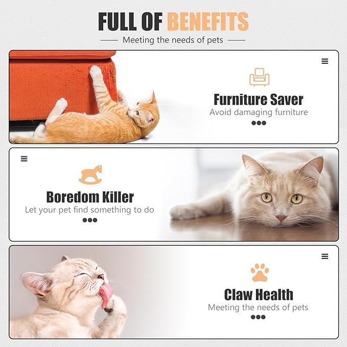 3 Cat Toys, Sisal Cat Scratching Board with Track Ball Toy,Interactive Cat Toys for Indoor Cats Kitten Exercise Teaser Mouse for Chasing Hunting