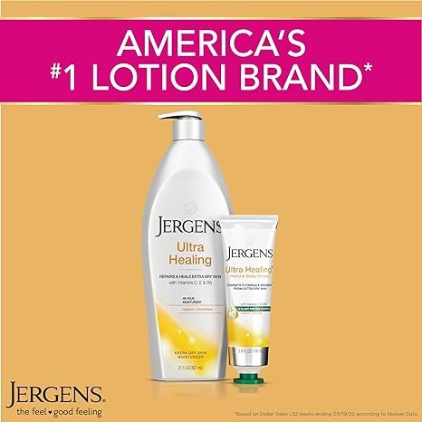 4 Jergens Dry Skin Moisturizer, Travel Size Lotion for Extra Dry Skin, Use After Handwashing, HYDRALUCENCE Formula, Includes Vitamins C, E, B5, 1 Fl Oz (Pack of 24)