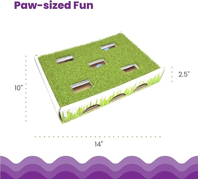 3 Catstages Grass Patch Hunting Box Cat Toy