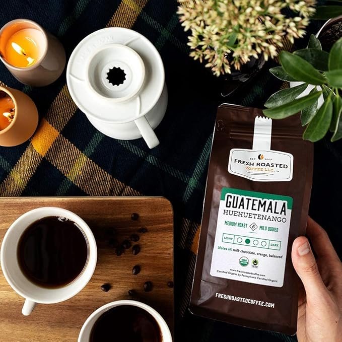 3 Fresh Roasted Coffee, Organic Guatemala Huehuetenango | 2 lb (32 oz) | Single Origin | Medium Roast | Mold & Mycotoxin Tested, Kosher | Whole Bean