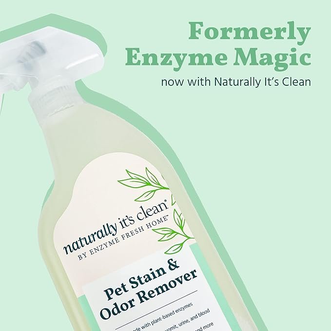 5 naturally it's clean Pet Stain & Odor Remover | Eliminates Blood, Feces, Urine, Vomit, Grass Stains, Mud, and Other Natural Organic Matter | 2 Pack