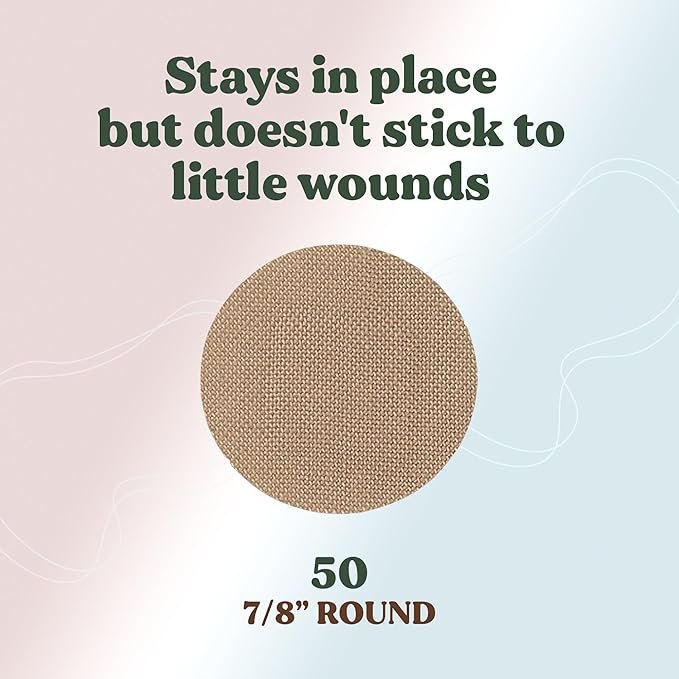 3 FEBU Eco-Friendly Organic Bamboo Fabric Bandages | PFAS Free Bandages for Scrapes & Cuts | Flexible Fabric Bandages | Latex Free Bandages | Fully Compostable | 50 Count Spot Bandages