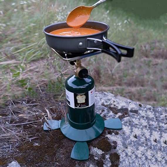 1 KOMAN Camp Gas Stove Camping Propane Stove, Portable Bottletop Backpacking Stove,10000BTU Single Propane Burner for Outdoor Cooking,Fuel by 16 Oz Propane Cylinder (Propane Cylinder not included)
