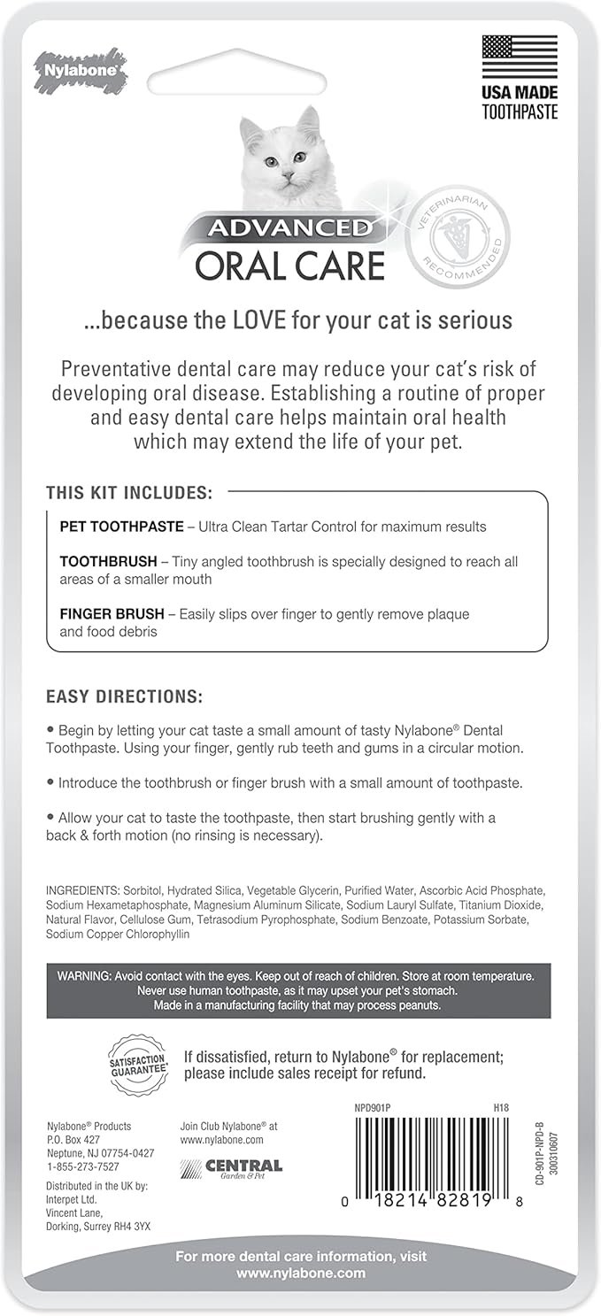 4 Nylabone Advanced Oral Care Cat Dental Kit Original (3 Count)