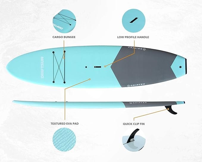 3 11ft Rigid Soft Top SUP Set with Paddle, Fin, and Leash by Driftsun