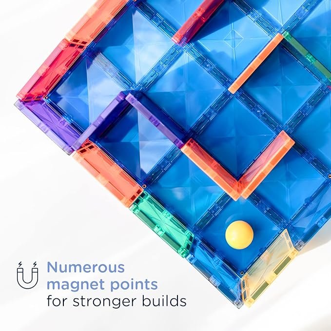 4 Connetix - Magnetic Building Tiles - Educational Toy for Children - Powerful and Creative Play - Set of 2 Foundation Plates