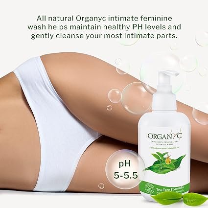 2 Organic Intimate Wash with Tea Tree Oils & Leaf Extracts, Gentle Cleansing Feminine Wash for Women with Sensitive Skin, Soothing pH Balance Feminine Wash, 8.5 fl oz, Pack of 2