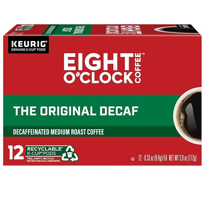 4 Original Decaf Single-Serve Coffee K-Cup Pods, Medium Roast, 12 Count (Pack of 6) by Eight O'Clock Coffee