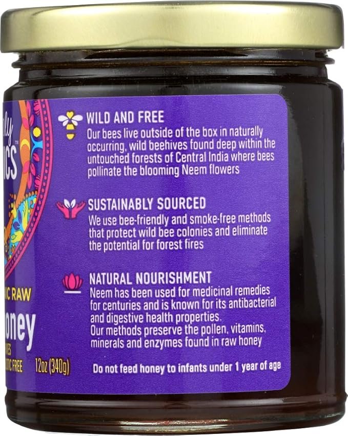 3 Heavenly Organics Organic Wild Forest Raw Neem Honey - 12 oz