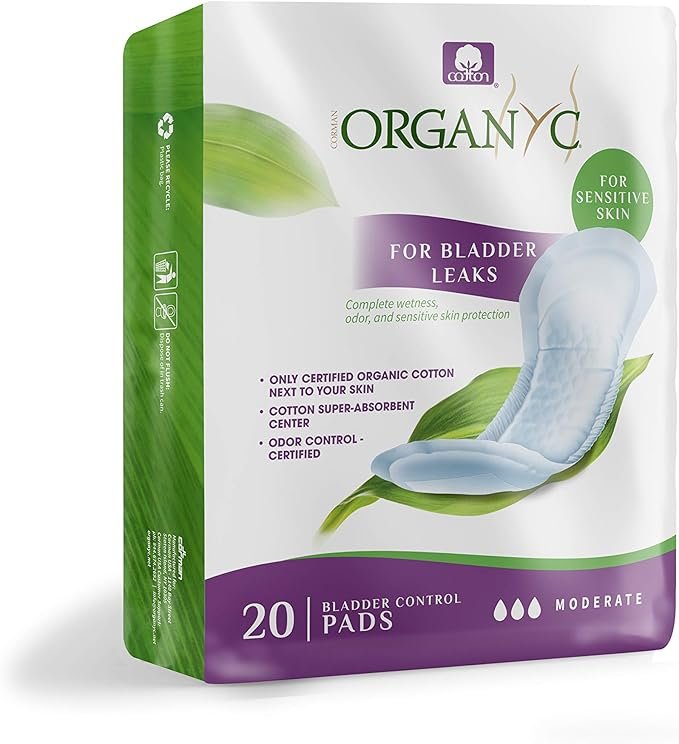 1 Organyc - 100% Organic Cotton Incontinence Pads for Bladder Leaks - Certified Odor Control, FSA/HSA Eligible, Moderate Flow, Regular Absorbency, 20 Count…