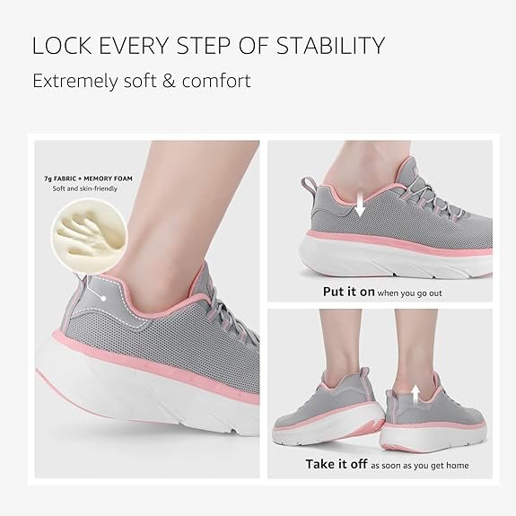 2 STQ Walking Shoes Women Slip on Tennis Fashion Sneakers with Arch Support Memory Foam