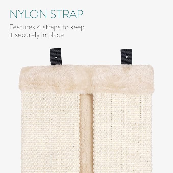 5 Navaris Corner Wall Cat Scratcher (Set of 2) - Wall Mounted Sisal Scratching Pad for Cats - Vertical Corner Mount Scratch Panel Protector for Walls