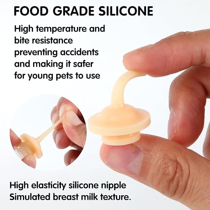 1 CZTNNZK 10PCS Pet Feeding Nipple-Contains 2 Syringes Silicone Material Kitten Nipples for Nursing Reusable Pet Nursing Syringes Suitable for Kittens Puppies, Rabbits, Squirrels