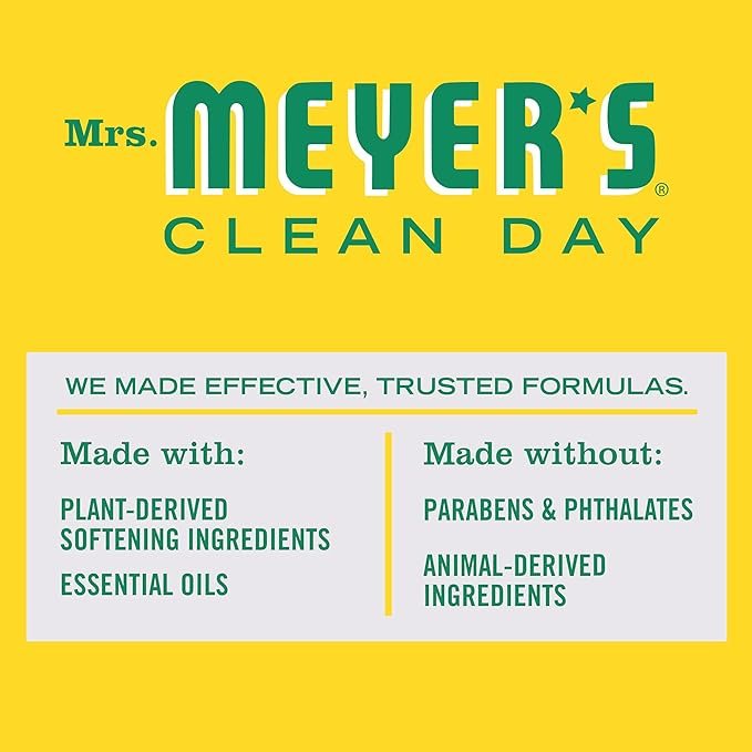 2 MRS. MEYER'S CLEAN DAY Dryer Sheets, Fabric Softener, Reduces Static, Infused with Essential Oils, Honeysuckle, 80 Count