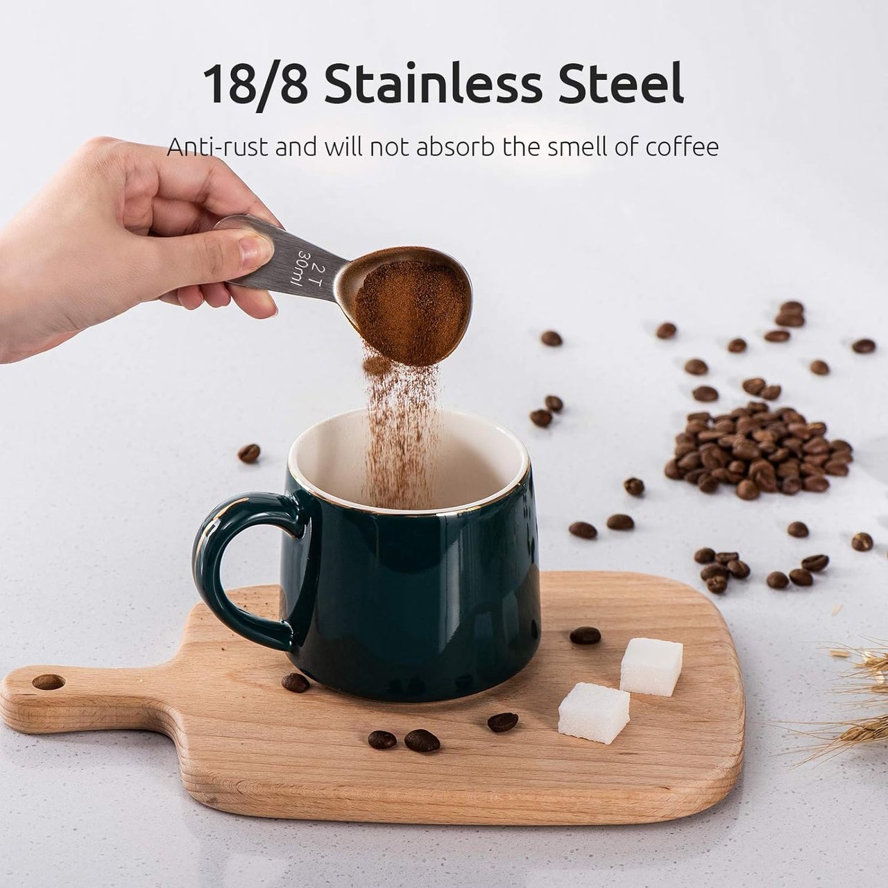 3 U-Taste Coffee Scoop: Durable 18/8 Stainless Steel Measuring Spoon for Coffee 2 Tablespoon
