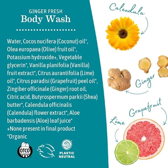 5 Earth Mama Ginger Fresh Foaming Hand Soap and All Purpose Body Wash for Sensitive Skin, Liquid Castile Soap with Organic Coconut Oil, Shea Butter, Calendula, & Aloe, 5.3 fl oz