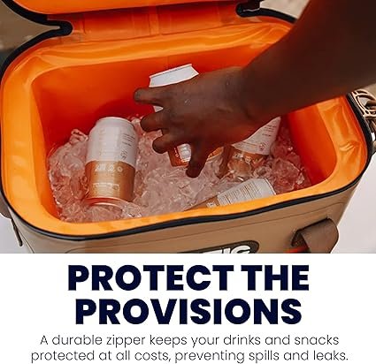 4 RTIC Soft Cooler Insulated Bag Portable Ice Chest Box for Lunch, Beach, Drink, Beverage, Travel, Camping, Picnic, Car, Leak-Proof with Zipper