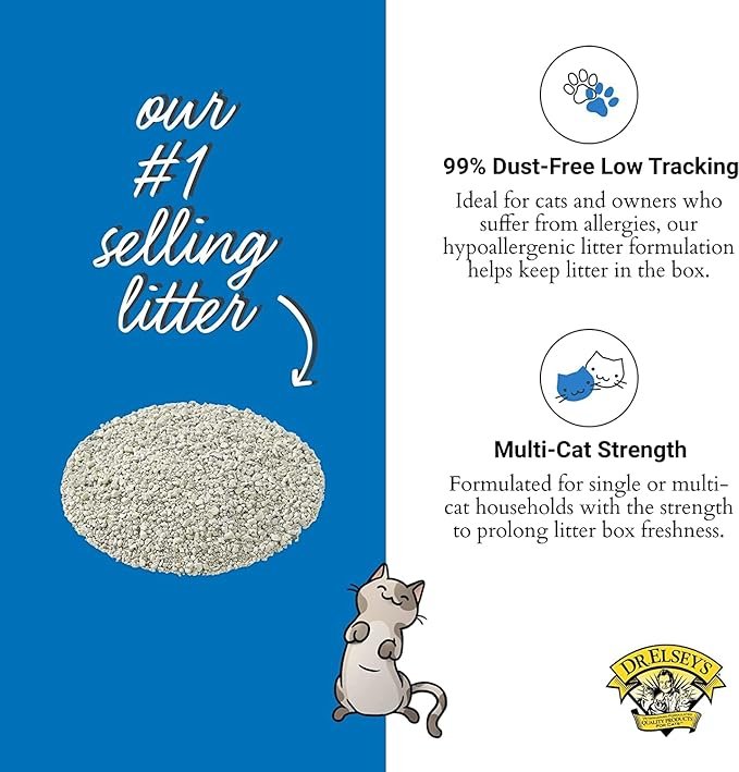 3 Dr. Elsey’s Premium Clumping Cat Litter - Ultra - 99.9% Dust-Free, Low Tracking, Hard Clumping, Superior Odor Control, Unscented & Natural Ingredients