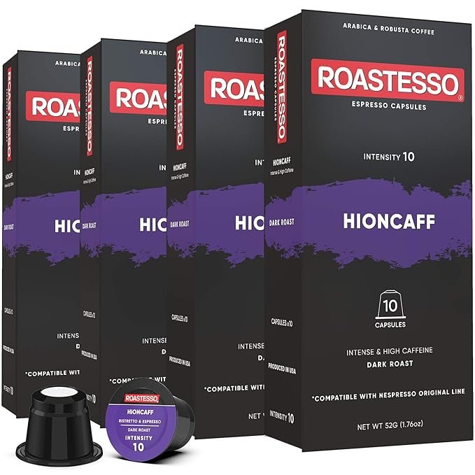 1 Roastesso Capsules - Coffee Espresso (Hioncaff, 10 Count (Pack of 4))