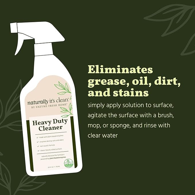 2 naturally it's clean Heavy Duty Cleaner | Deep Cleans floors in homes, garages, patios, sidewalks, walls, restrooms, ceramic tile, concrete, furniture, and equipment | 24oz Bottles | 2 Pack RTU