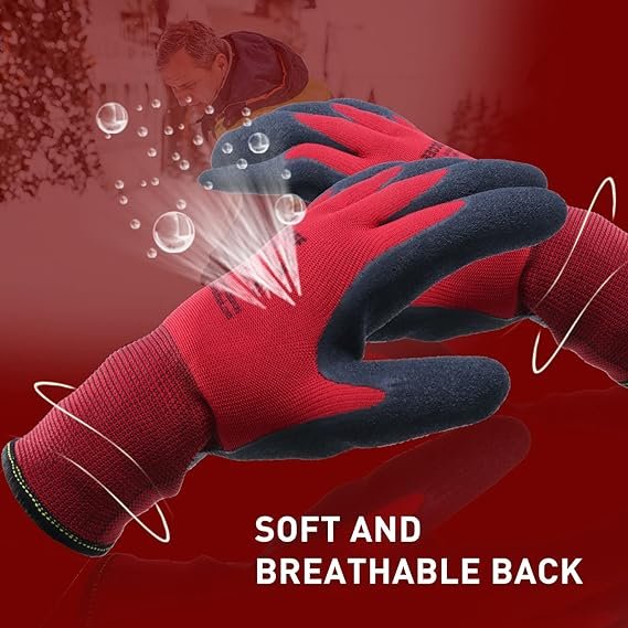 5 WarmDex Winter Work Gloves - 2 Pairs, Ideal for Men and Women, Sub-Zero Freezer Gloves, Insulated for Extreme Cold, Excellent Grip