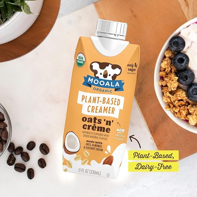 2 Mooala - Plant-Based Creamer, Organic Oats 'N' Crème, 11 oz. (Pack of 4)