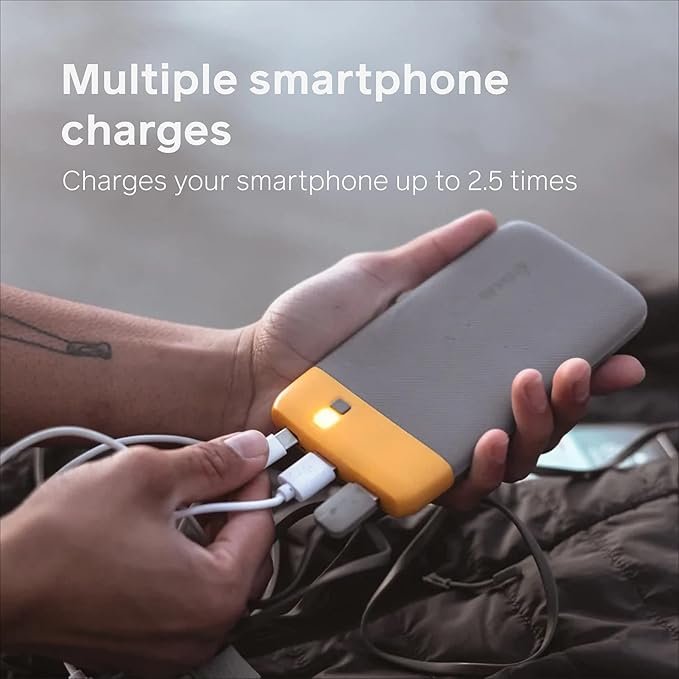 2 BioLite, Charge 40 PD, 10,000 mAh Multiple Device Portable Power Bank, 18 W USB-C in/Out and USB-A Out