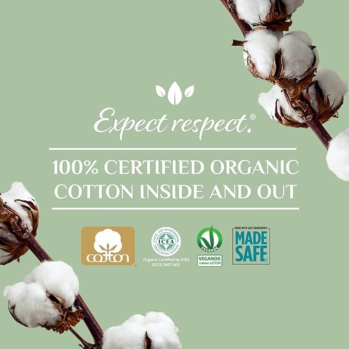 5 Organyc 100% Certified Organic Cotton Everyday Panty Liner - Flat, Light Flow, Light Plus, 24 Count (Pack of 6)