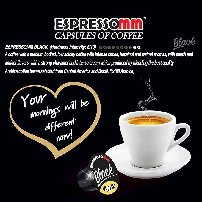 3 ESPRESSOMM Nespresso Original Compatible Capsules (Black, 1 Pack)