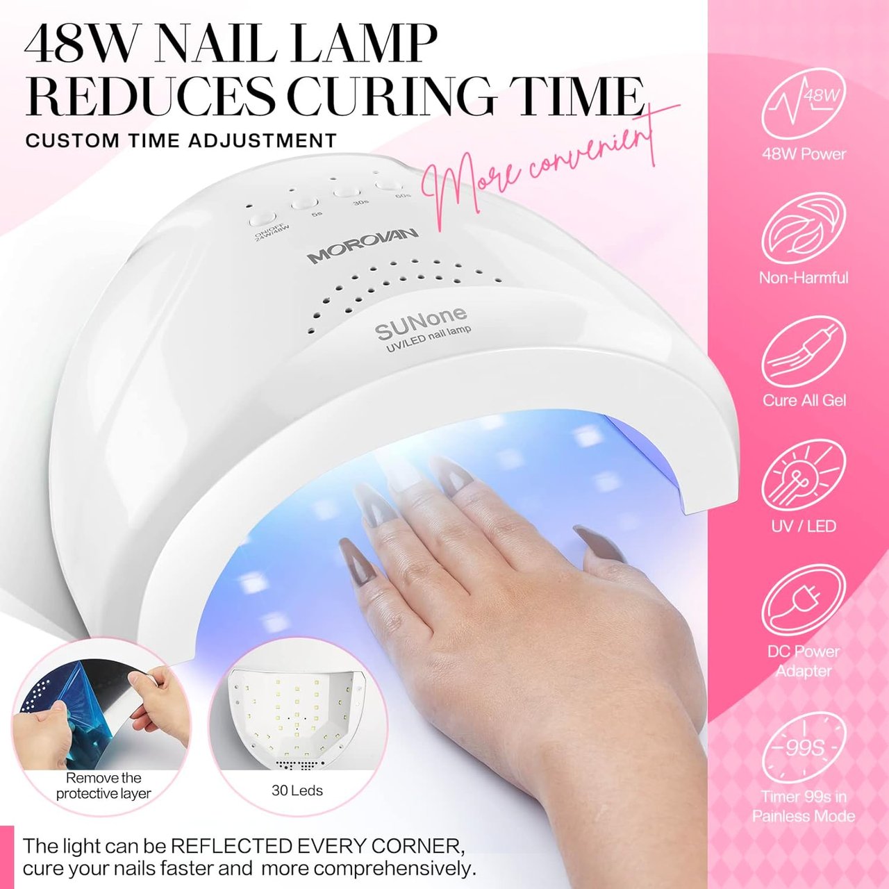 3 Morovan Poly Gel Nail Kit Builder Gel for Nails with 48W LED Nail Lamp Nail Extension Gel 8 Pcs 0.5oz with Slip Solution Nail Prep Dehydrator and Nail Primer Poly Nail Gel Kit Nail Art Supplies
