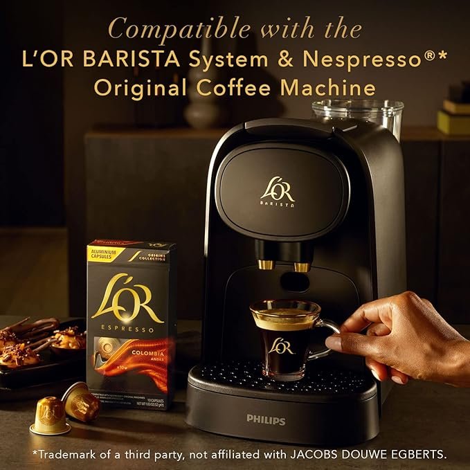 2 L'OR Instant Espresso Capsules, Pack of 50 Single-Serve Aluminum Coffee Capsules for L'OR BARISTA System & Nespresso Original Machines, or Absolute