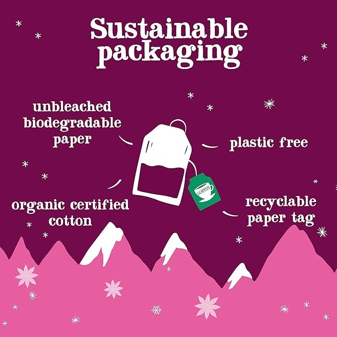 4 Clipper Tea, Winter Spiced Berry, Organic Tea with Cinnamon, Licorice Root, and Hibiscus, Plant Based Herbal Tea, Caffeine Free British Tea, 6 Pack, 120 Unbleached Tea Bags